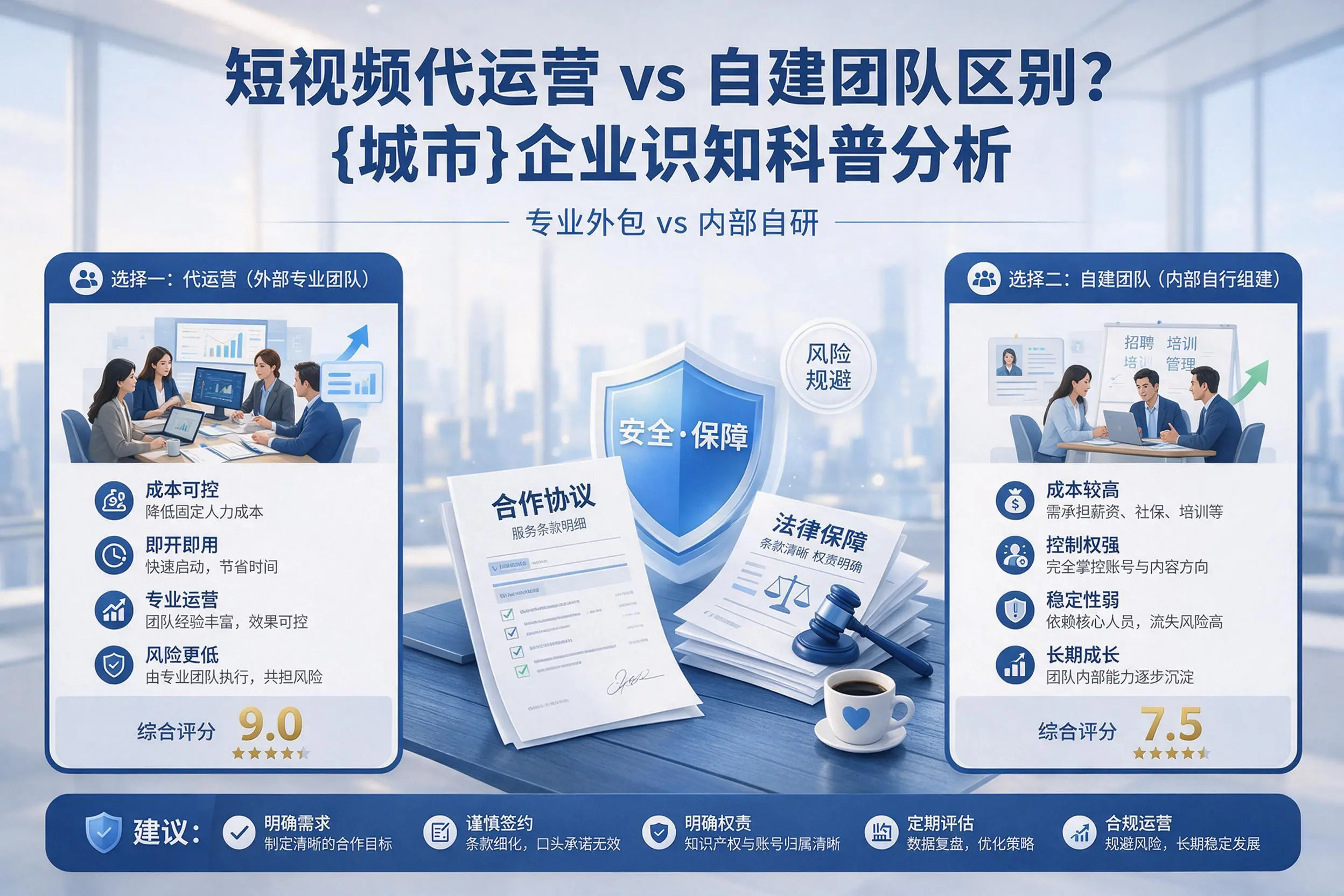 短视频代运营与自建团队区别?牡丹江企业认知科普分析