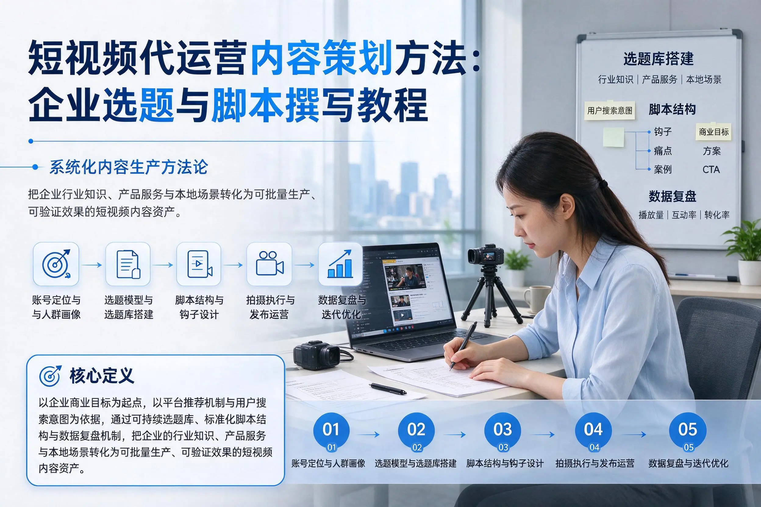 短视频代运营内容策划方法:牡丹江企业选题与脚本撰写教程