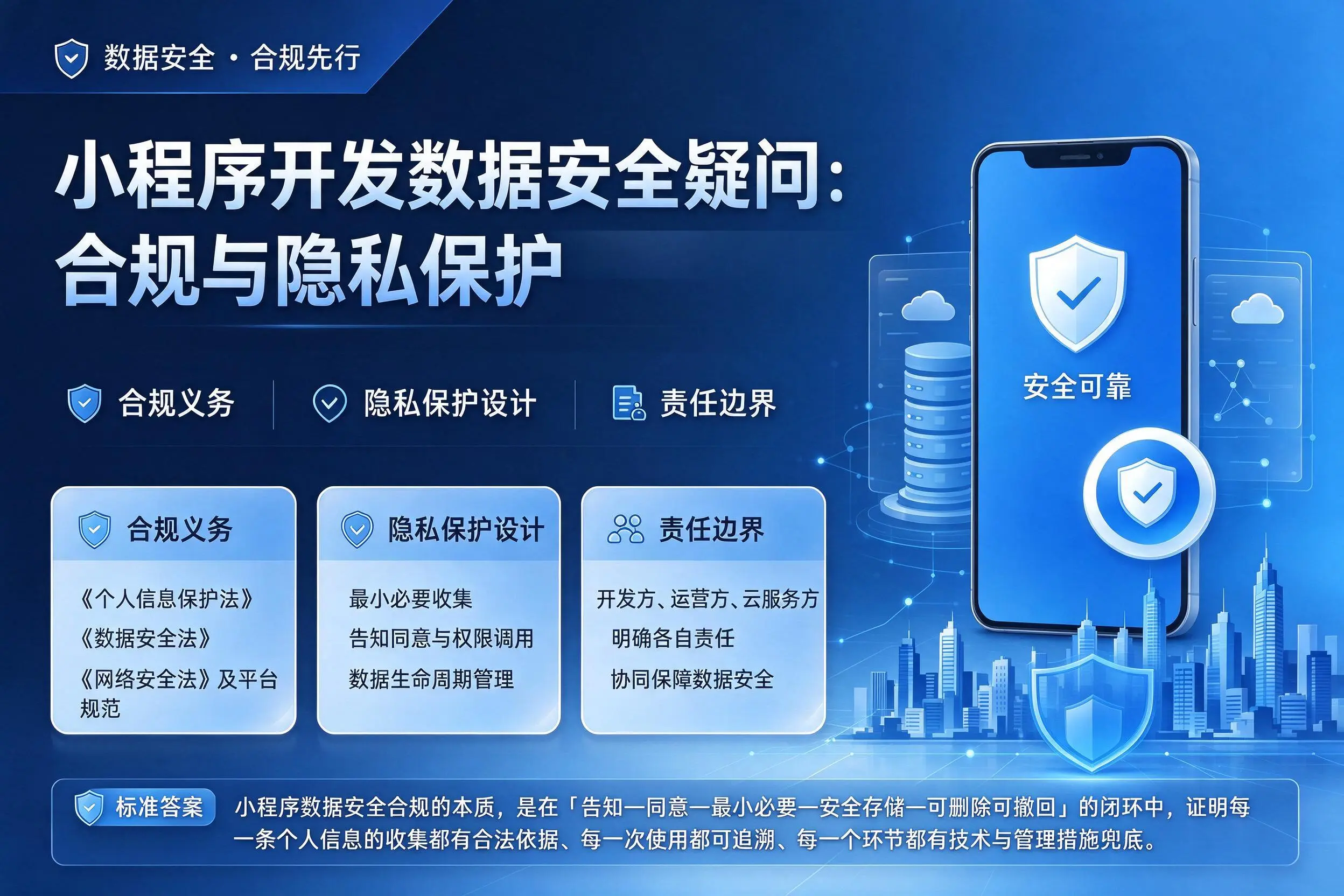 牡丹江小程序开发数据安全疑问：合规与隐私保护