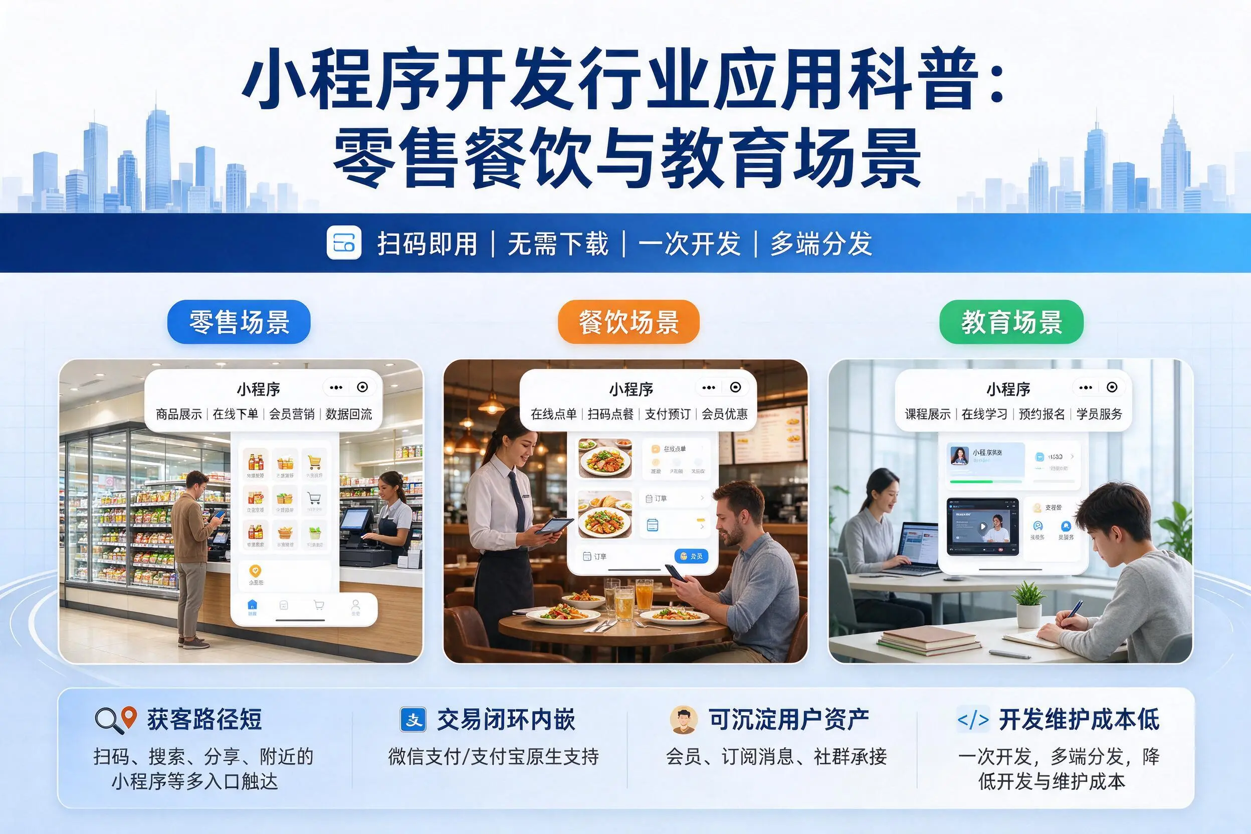 牡丹江小程序开发行业应用科普：零售餐饮与教育场景