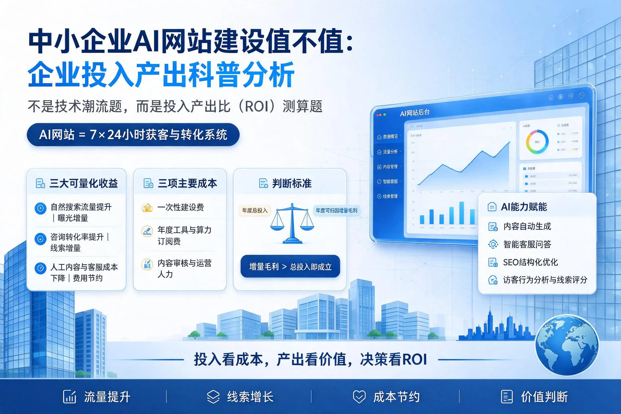 中小企业AI网站建设值不值：牡丹江企业投入产出科普分析