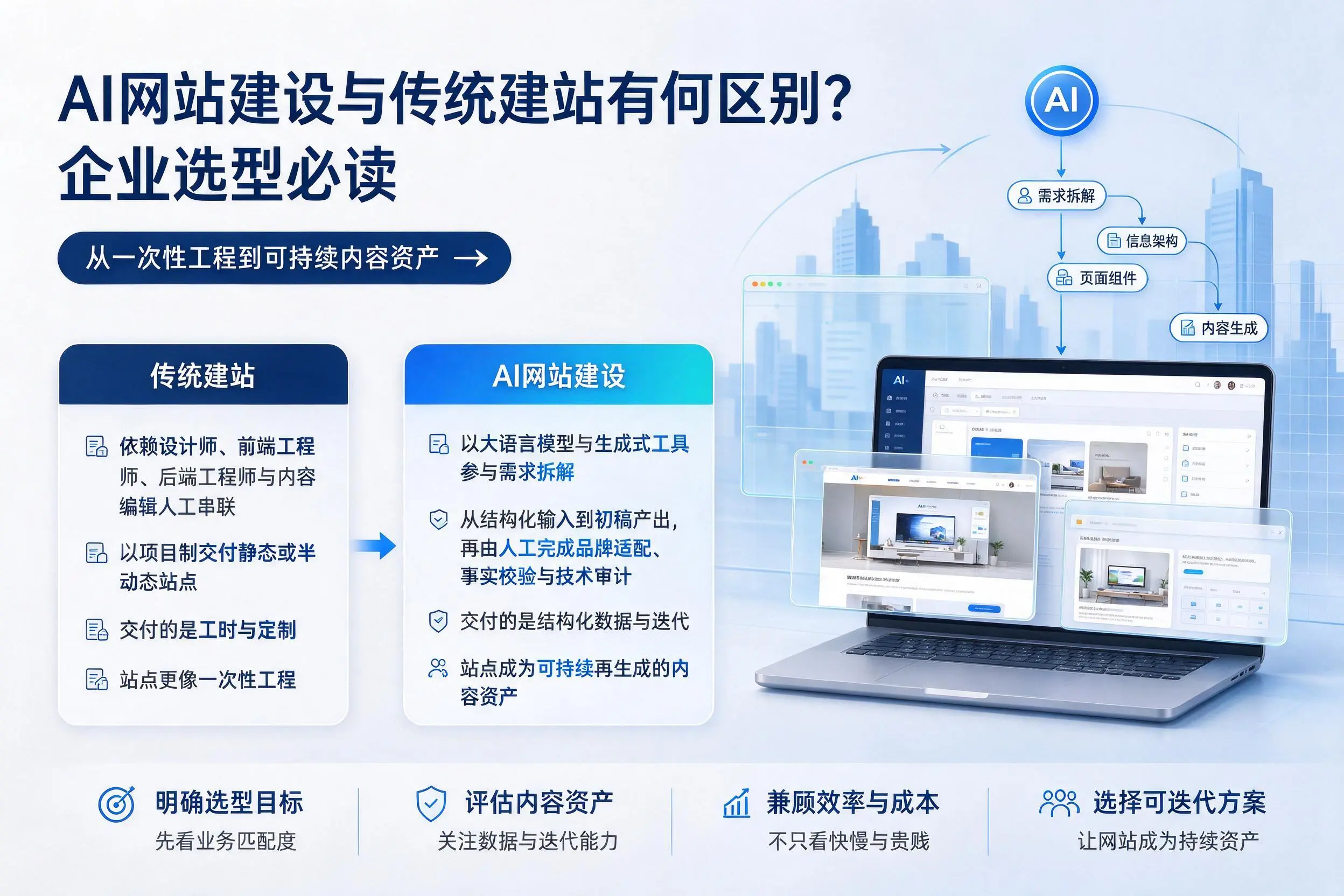 AI网站建设与传统建站有何区别?牡丹江企业选型必读