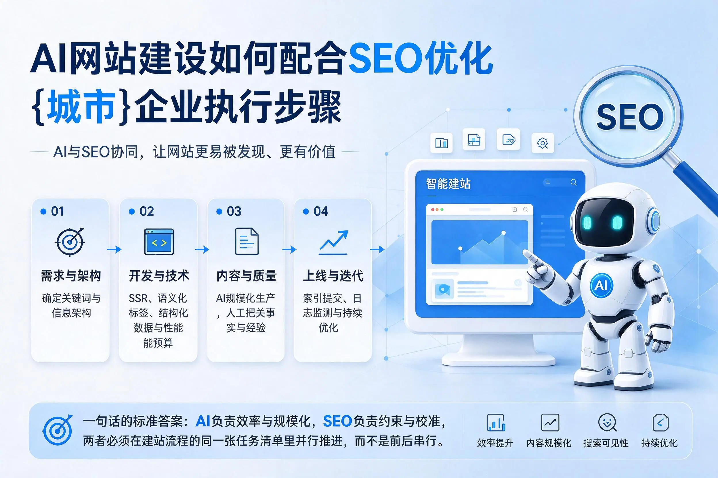 AI网站建设如何配合SEO优化,牡丹江企业执行步骤