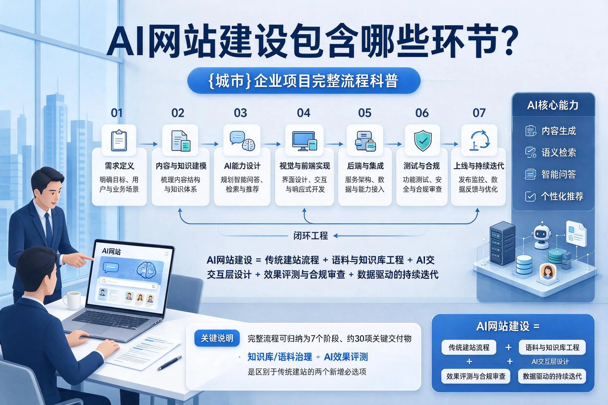 AI网站建设包含哪些环节?牡丹江企业项目完整流程科普