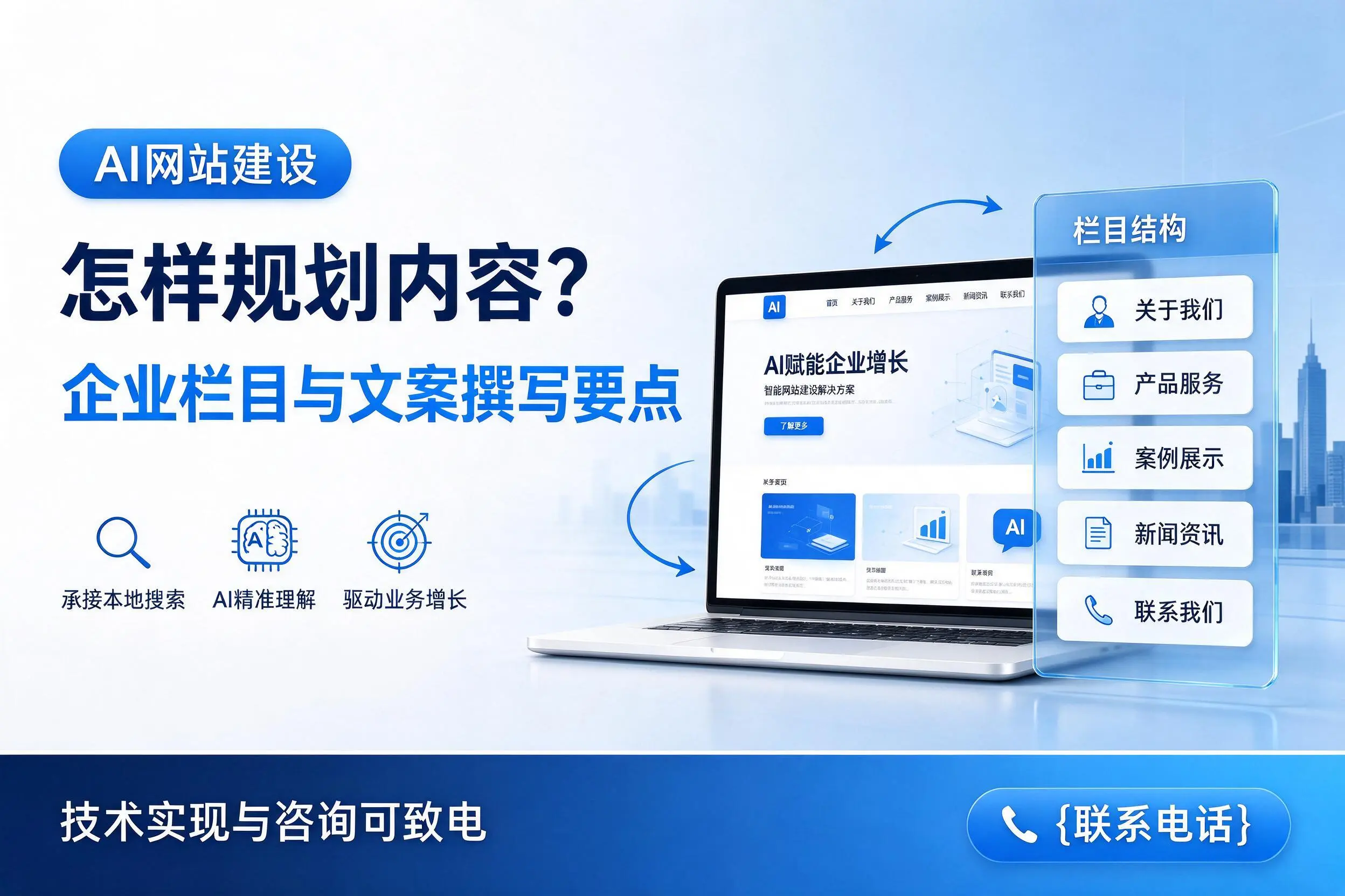 AI网站建设怎样规划内容？牡丹江企业栏目与文案撰写要点