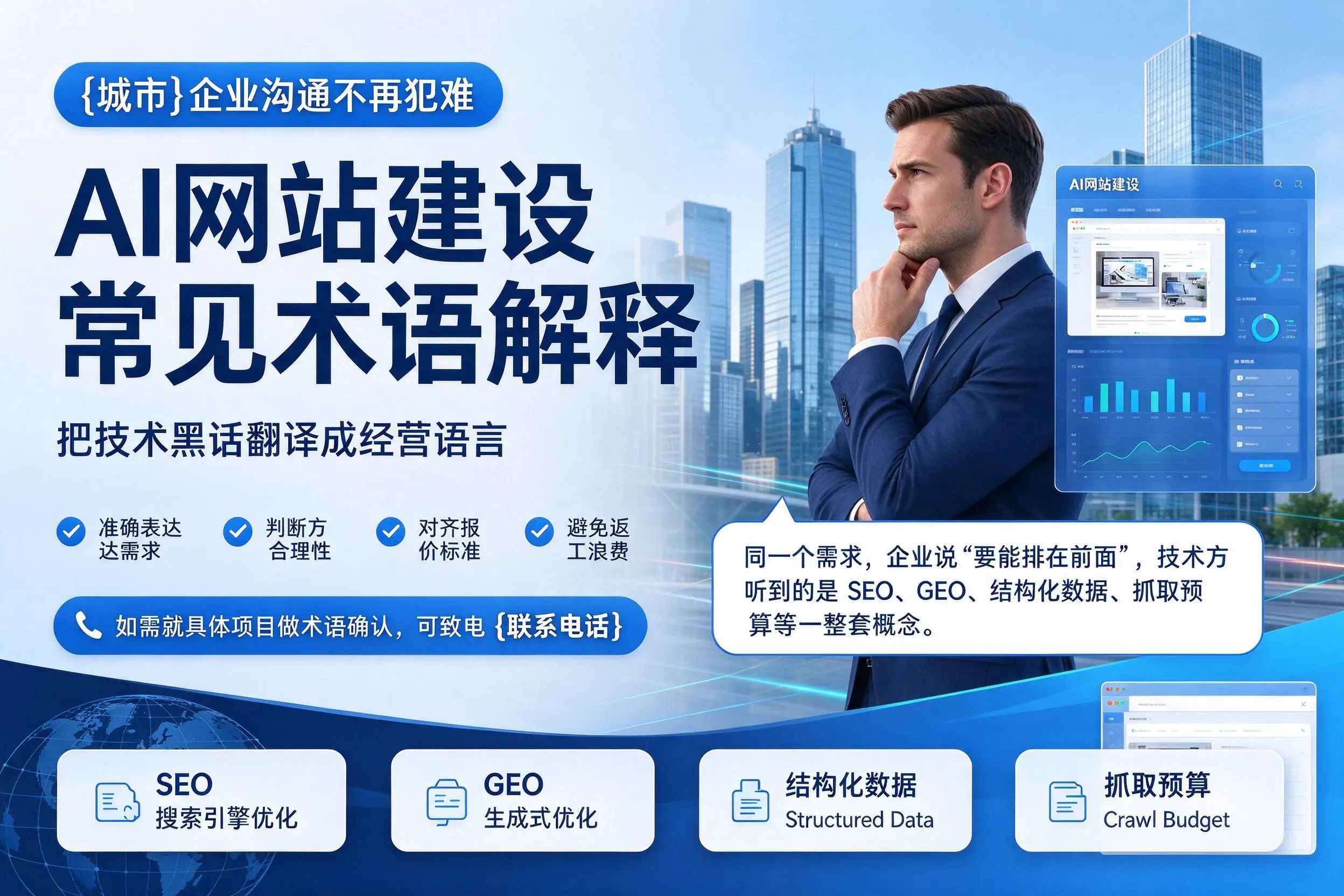 AI网站建设常见术语解释，牡丹江企业沟通不再犯难