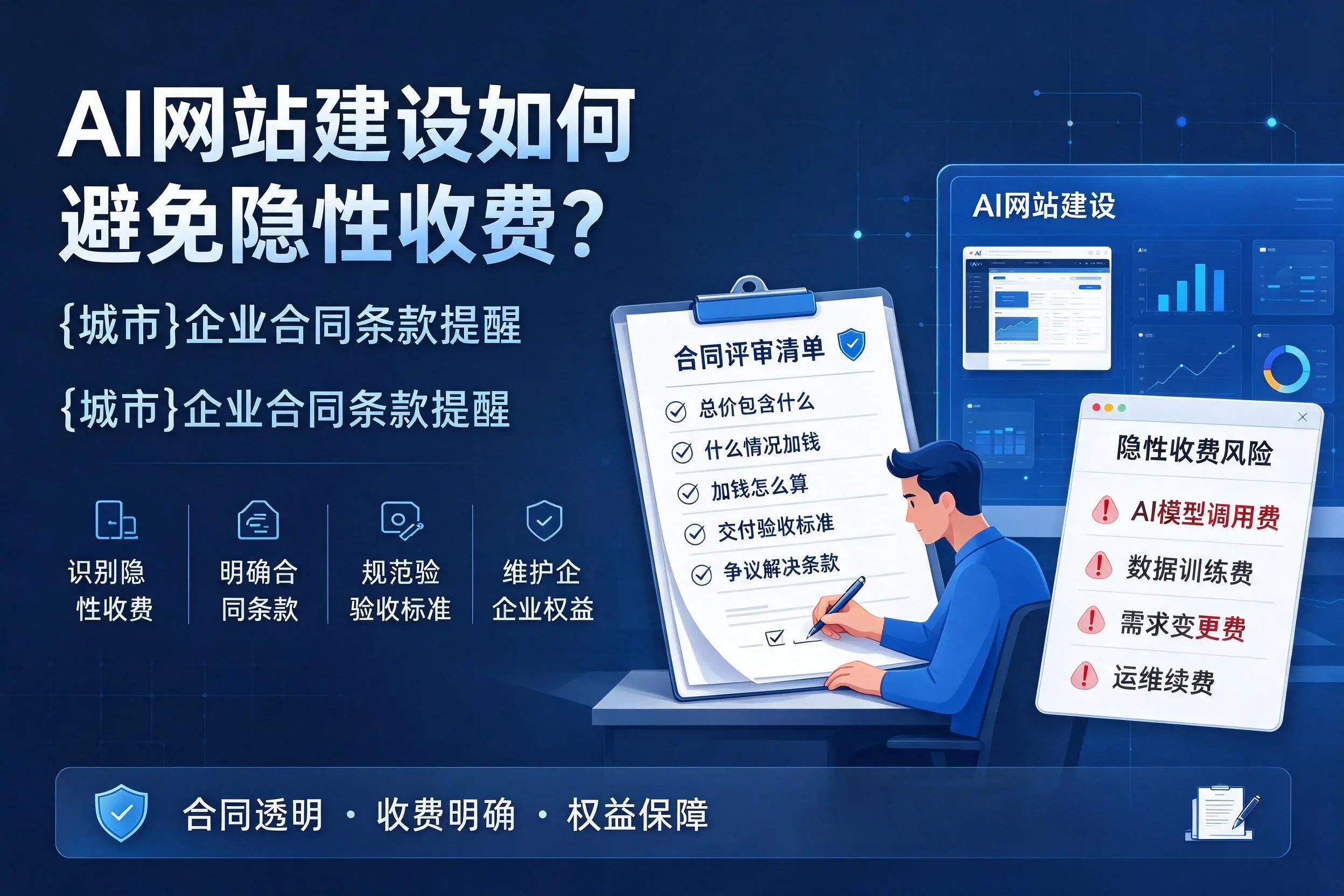 AI网站建设如何避免隐性收费？牡丹江企业合同条款提醒