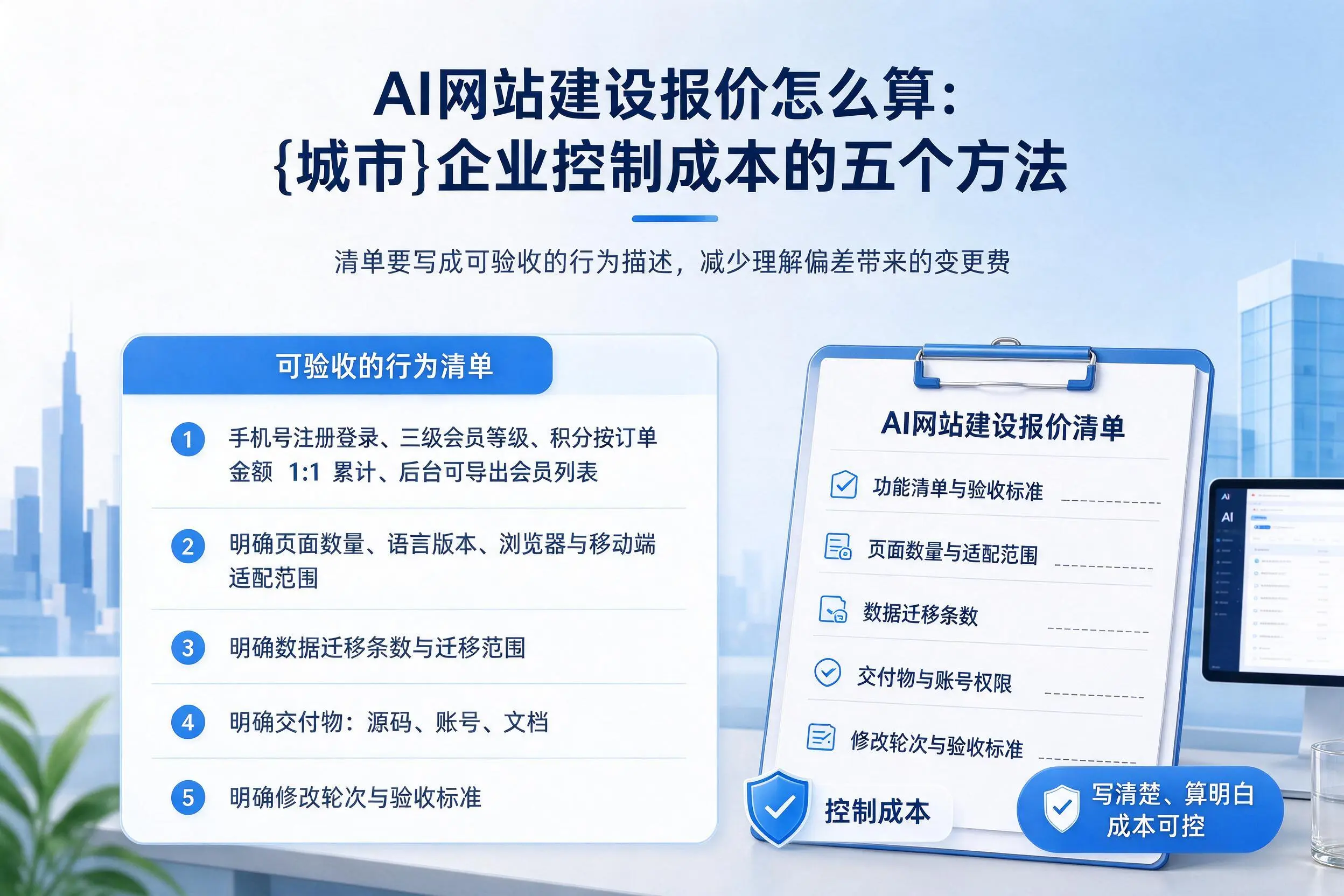 AI网站建设报价怎么算：牡丹江企业控制成本的五个方法